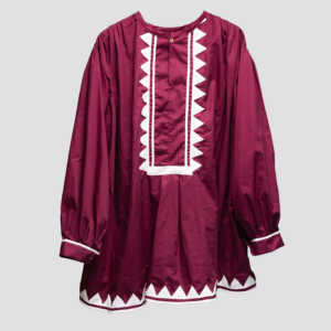 Camisa Guinda con Blanco